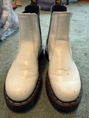 Dr. Martens White Chelsea Boots